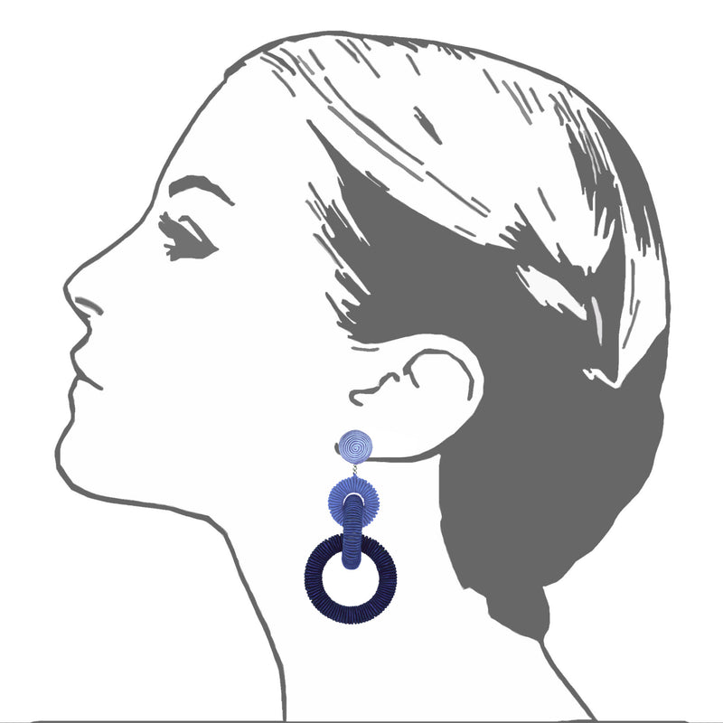 Silk Ombré Triple Tiered Hoop Earrings - Suzanna Dai