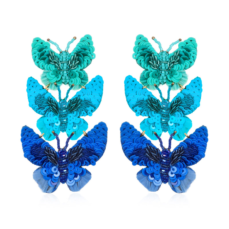 Butterfly Large Drop Earrings - Suzanna Dai
