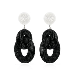 Silk Double Tiered Hoop Earrings