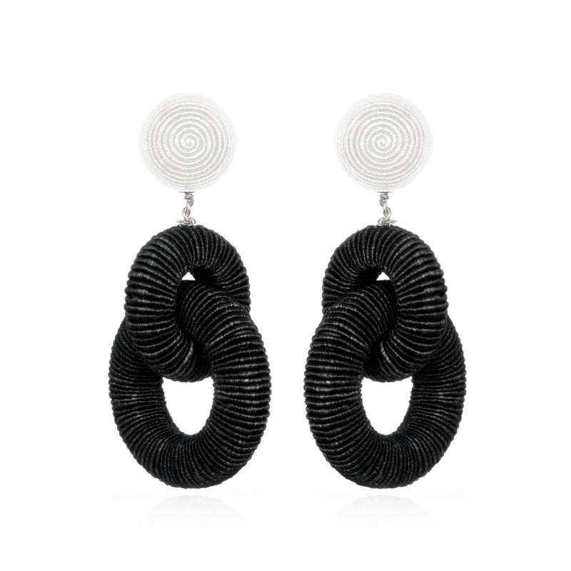 Silk Double Tiered Hoop Earrings