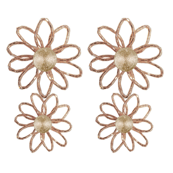 Beaded Flower Drop Earrings - In Stock