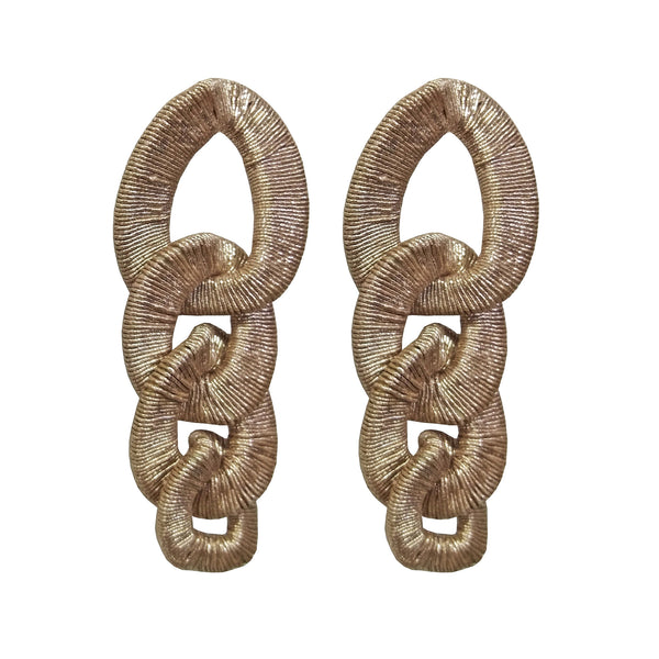 Curb Chain Large Drop Earrings - In Stock