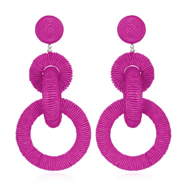 Silk Triple Tiered Hoop Earrings - Suzanna Dai