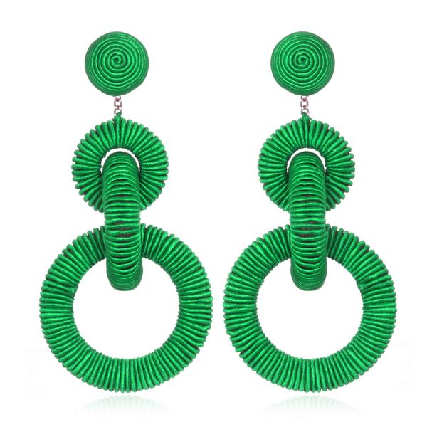 Silk Triple Tiered Hoop Earrings