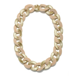 Algiers Silk Metallic Curb Chain Necklace - Suzanna Dai