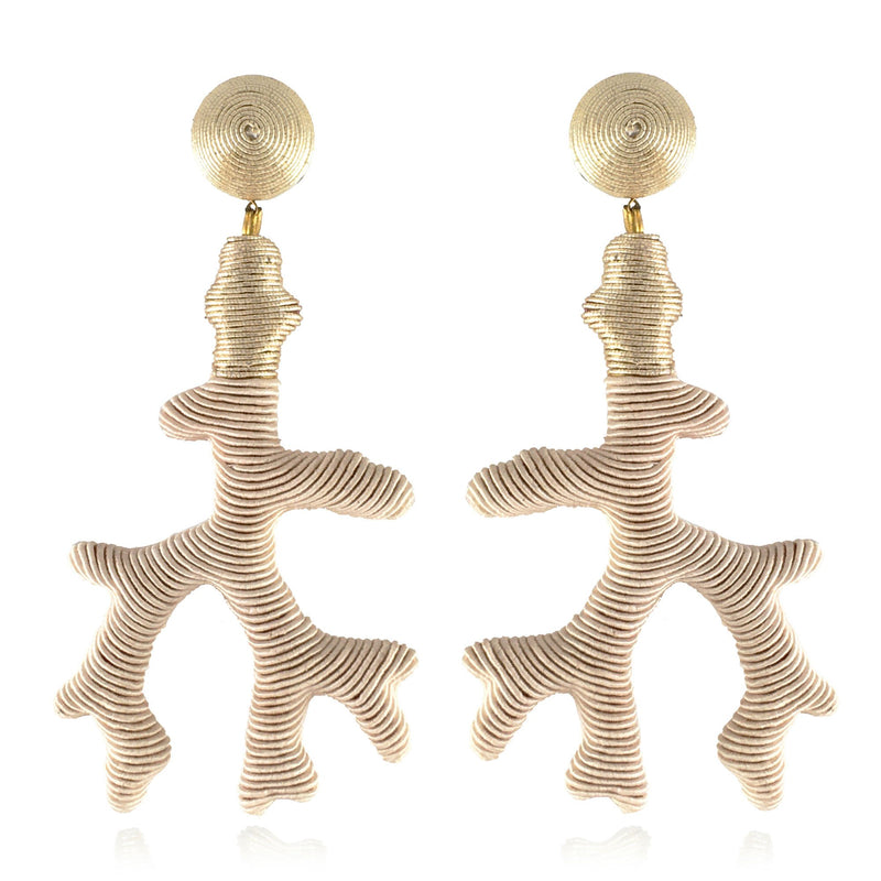 Seychelles Metallic Silk Mix Coral Drop Earrings - Suzanna Dai
