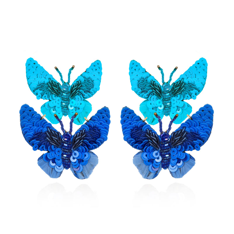 Butterfly Small Drop Earrings - Suzanna Dai