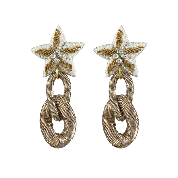 Starfish Chain Link Earrings - In Stock