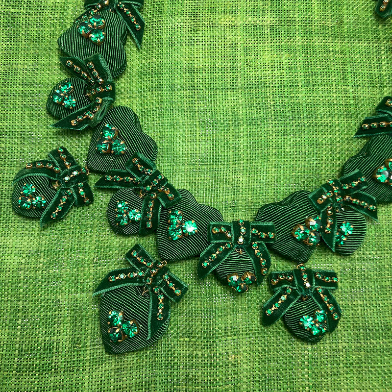 Emerald Green Statement Backdrop Necklace | Wedding Jewelry - Glitz And Love