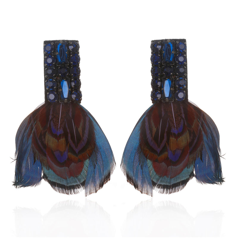 Amherst Deco Feather Earrings - Suzanna Dai