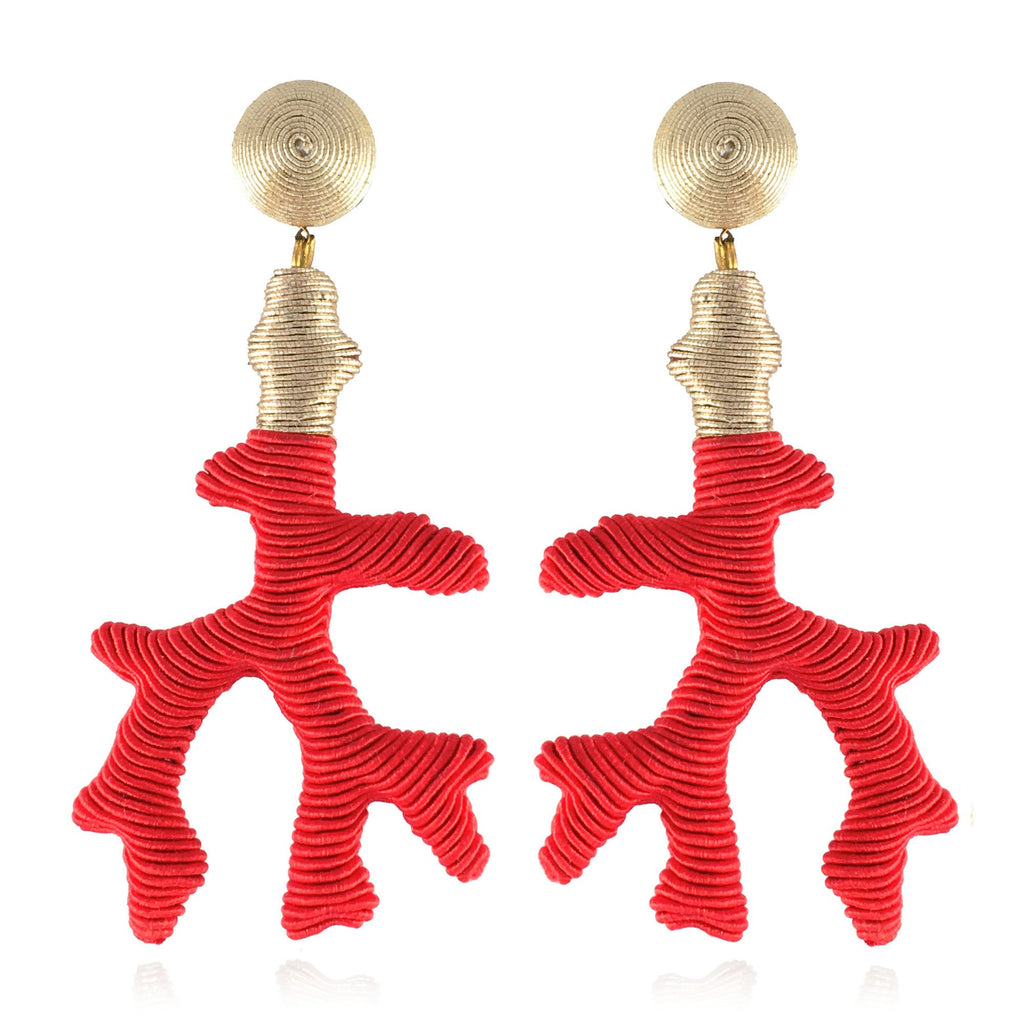 Seychelles Metallic Silk Mix Coral Drop Earrings