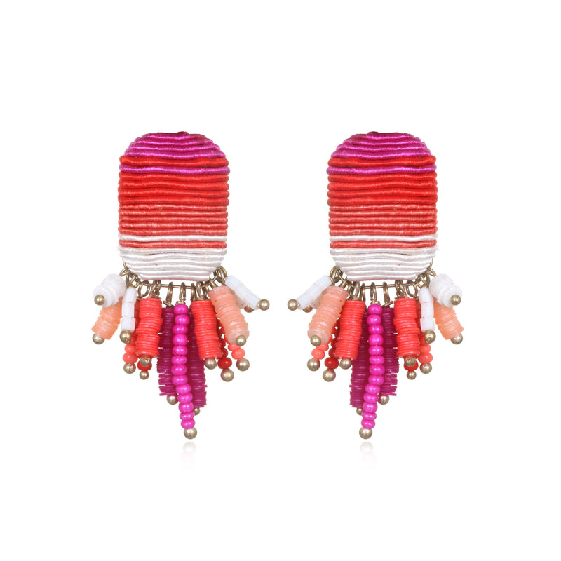 Saltillo Tassel Button Earrings - Suzanna Dai