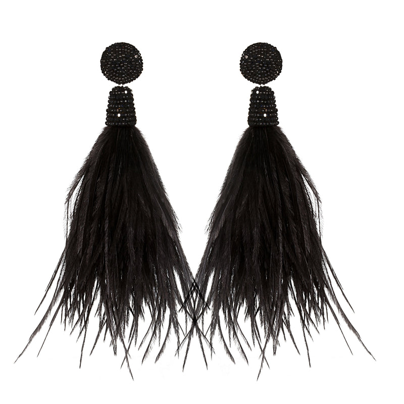 Feather Earrings-Tri Coloured – Bling Box