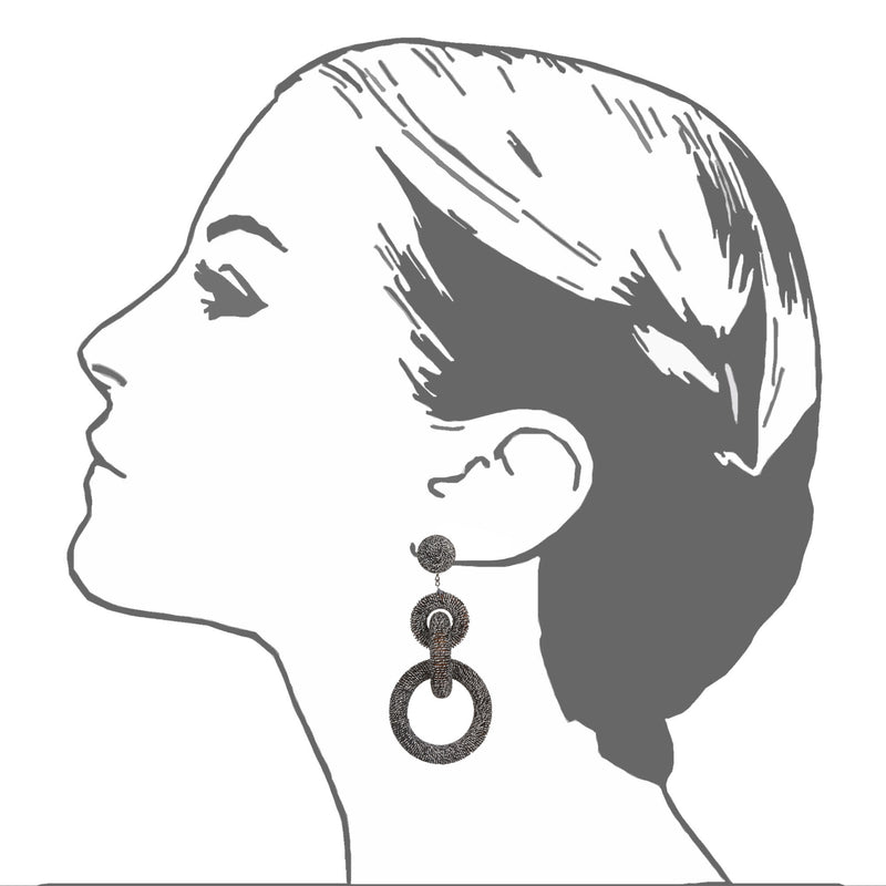 Metallic Triple Tiered Hoop Earrings - Suzanna Dai