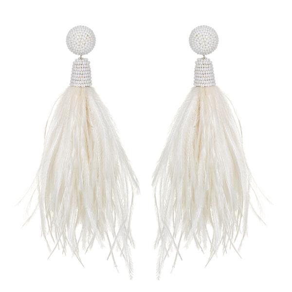 Feather Tassel Earrings - Main Image