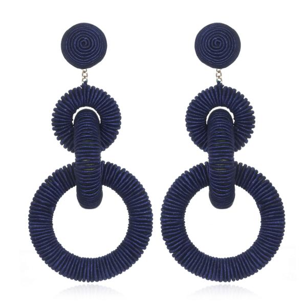 Silk Triple Tiered Hoop Earrings - Suzanna Dai